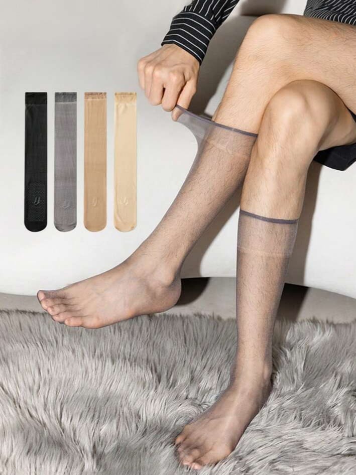 THEPAIR 1-Pairs Men's Thin Dot Grip Reinforced Long Socks